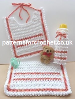 free crochet pattern for baby burp cloth
